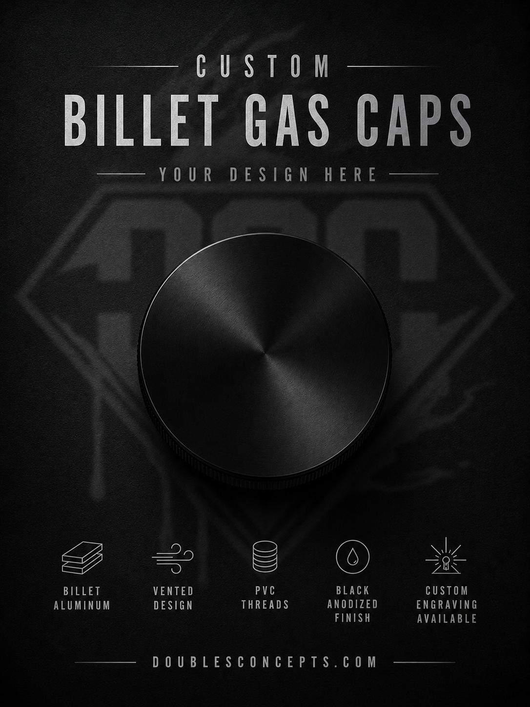 Engraved Billet Gas Cap